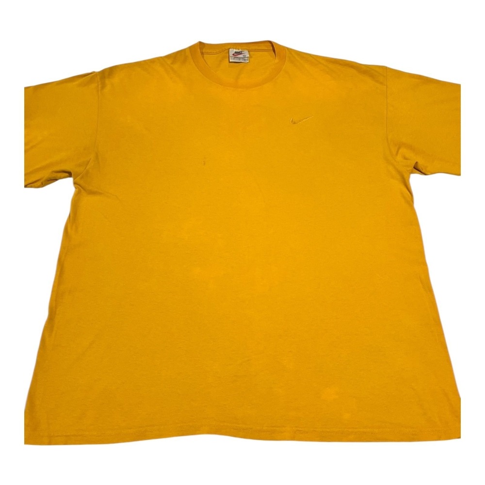 Vintage Nike T-Shirt Men's XL Gold Embroidered Swoosh Made in USA 90s Tee